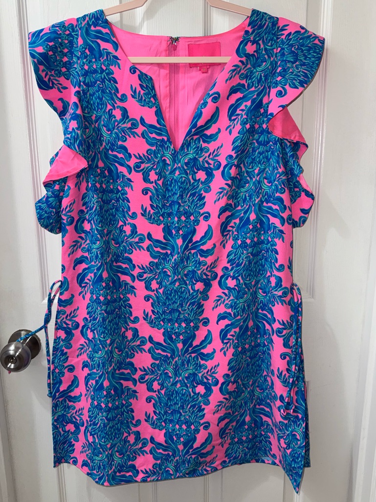 Nwot Lilly Pulitzer “Prosecco Pink Dilly Dally” Astara Shift Romper Size 10